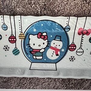 Hello Kitty Snow Globe Christmas Platter Tray Sanrio Winter Holiday Plate